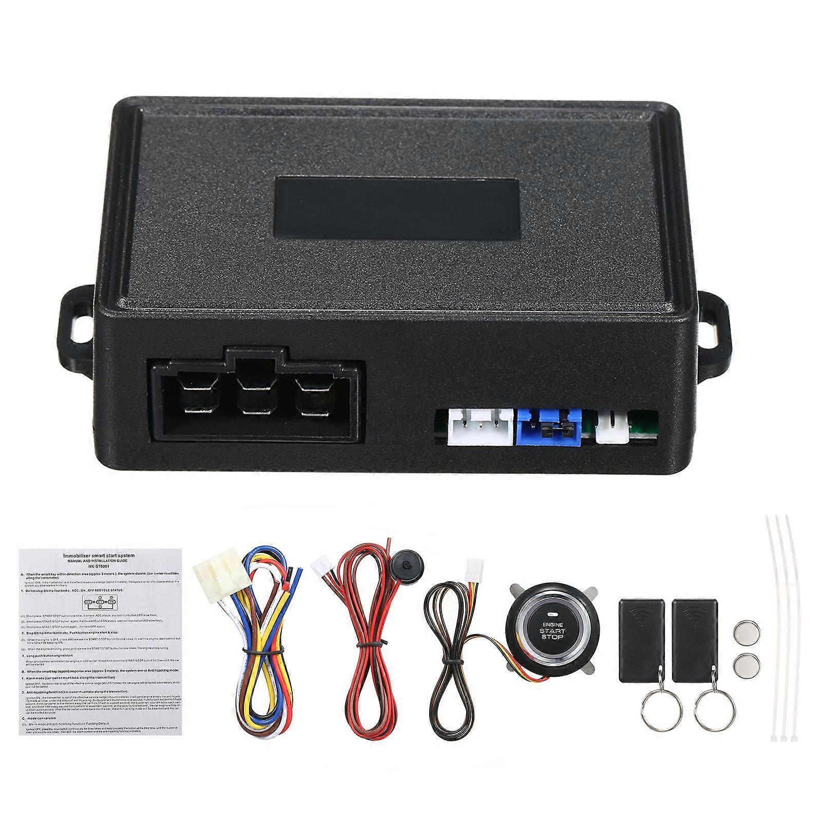 Bilnyckelfritt ingångsstartsystem Motorstartlarmsystem 12v bilfjärrstartstoppsystem