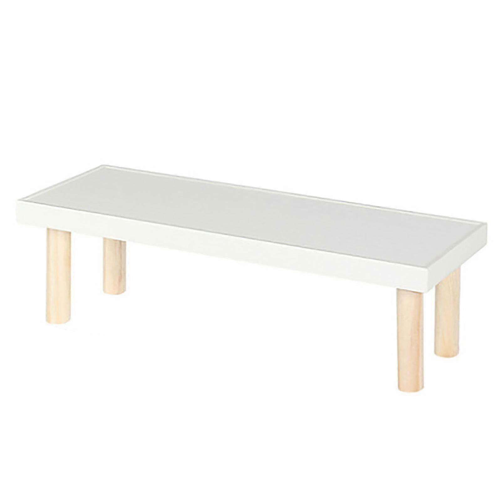 Small White Solid Wood Planter Stand - Sturdy Indoor Outdoor Use