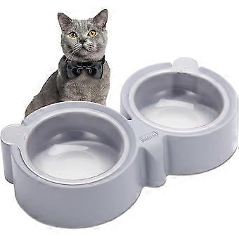 Antibacterial Cat Bowl, 2 In 1 Raised Cat Bowl, 11 Tilt Double Cat Bowl, Protective Neck