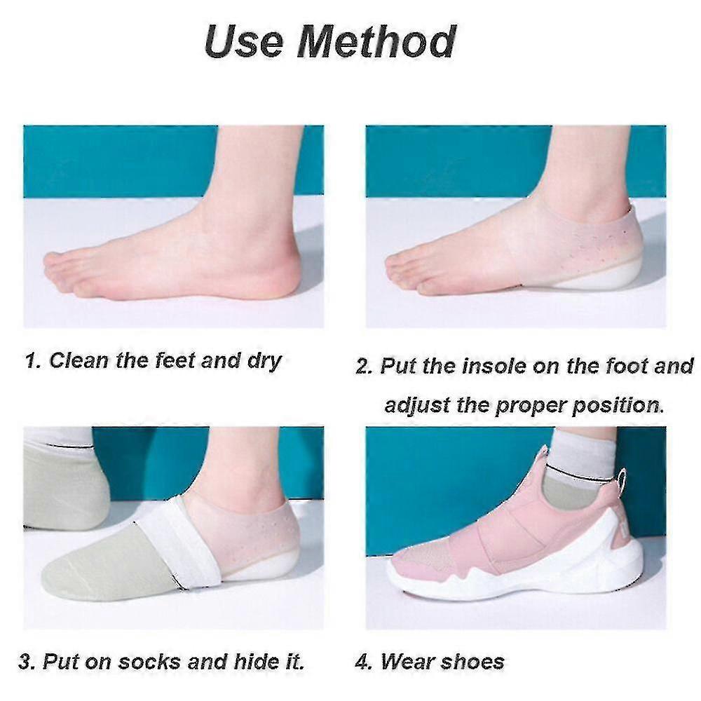 thumbnail image 2 of Invisible Height Increase Silicone Insoles – Concealed Footbed Enhancers Pads 2 of 6
