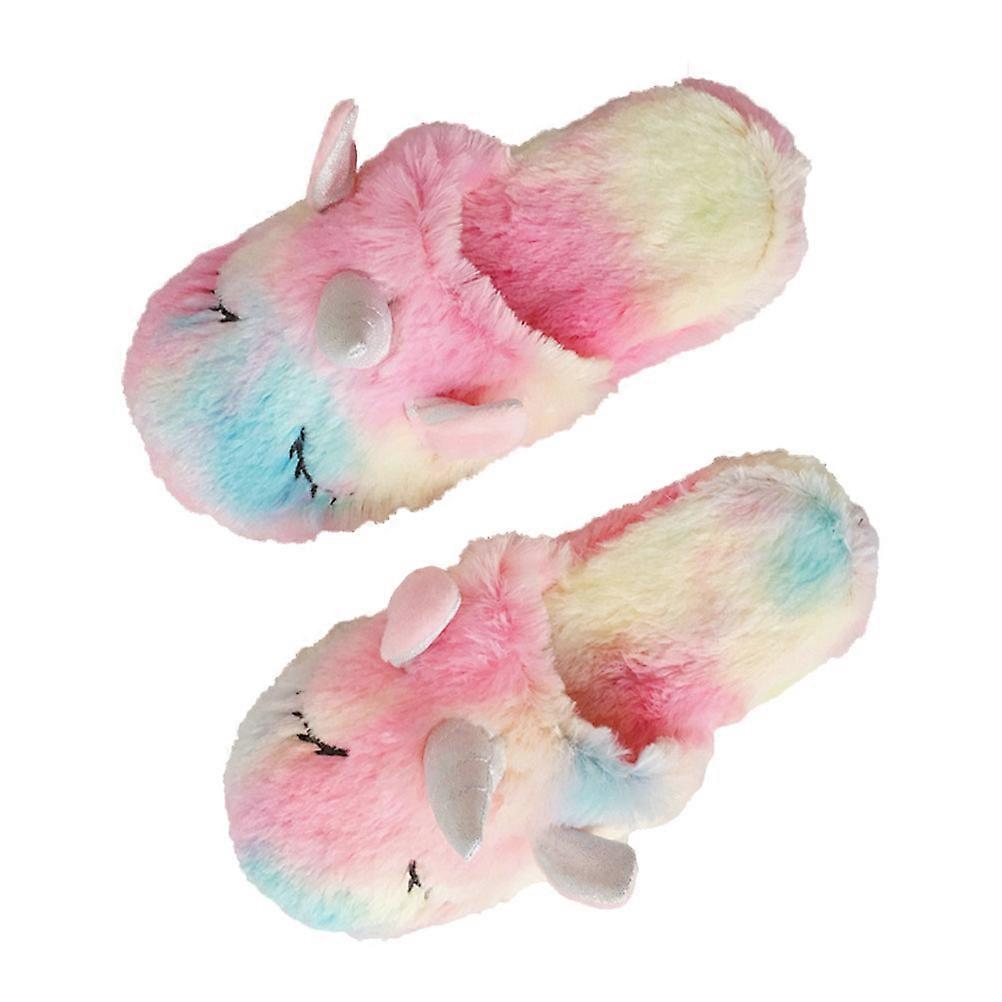 Unicorn Slipper Autumn Winter Keep Warm Function Pink Plush
