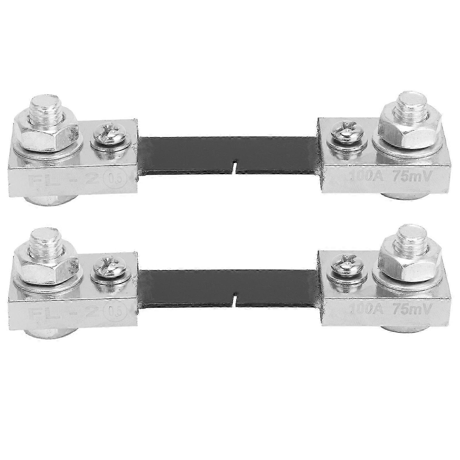2Pcs Current Shunt Ammeter AMP Testing Measurement 100A Set Kit Accessory Replacement,L