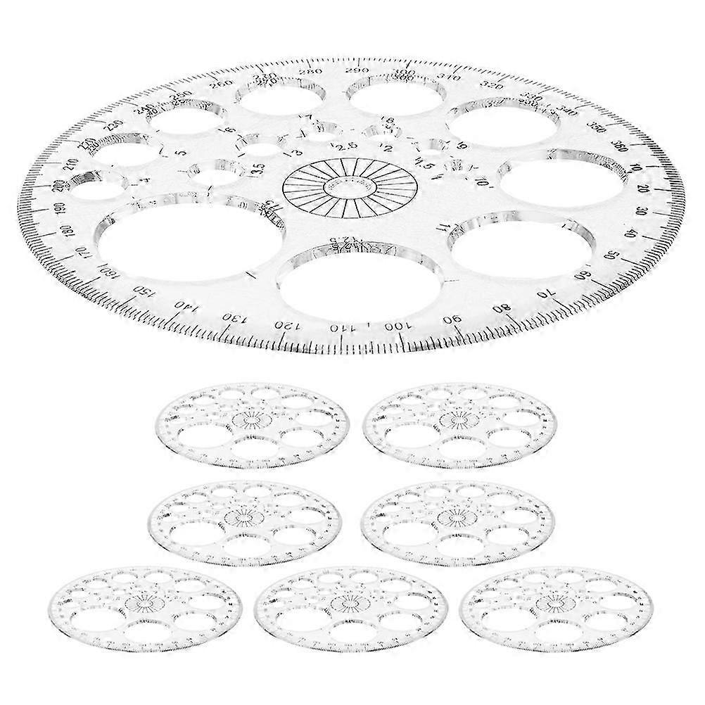 8Pcs Geometry Protractor 360 Degree Protractor Reusable Protractor Tool Clear Protractor
