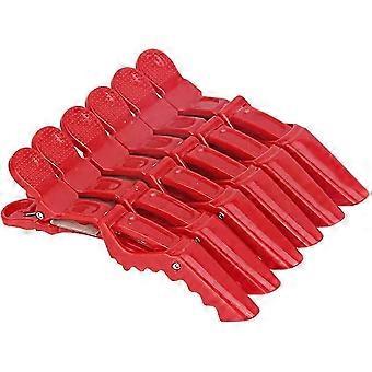 Crocodile Hair Clip Hairdressing Styling Sectioning Clamp Horquillas (20pcs, Rojo)