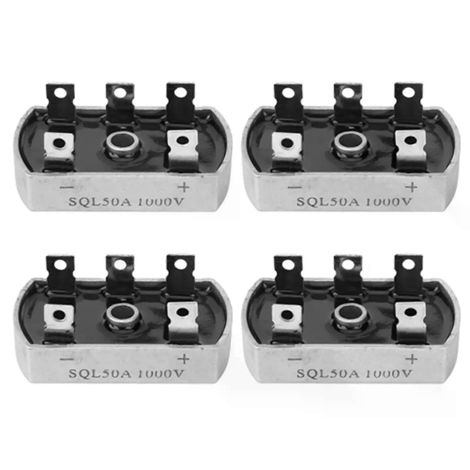 4 Pcs Rectifier Bridge SQL50A 1000V 3-Phase Low Frequency Rectifier Bridge Pack Rectifier Module