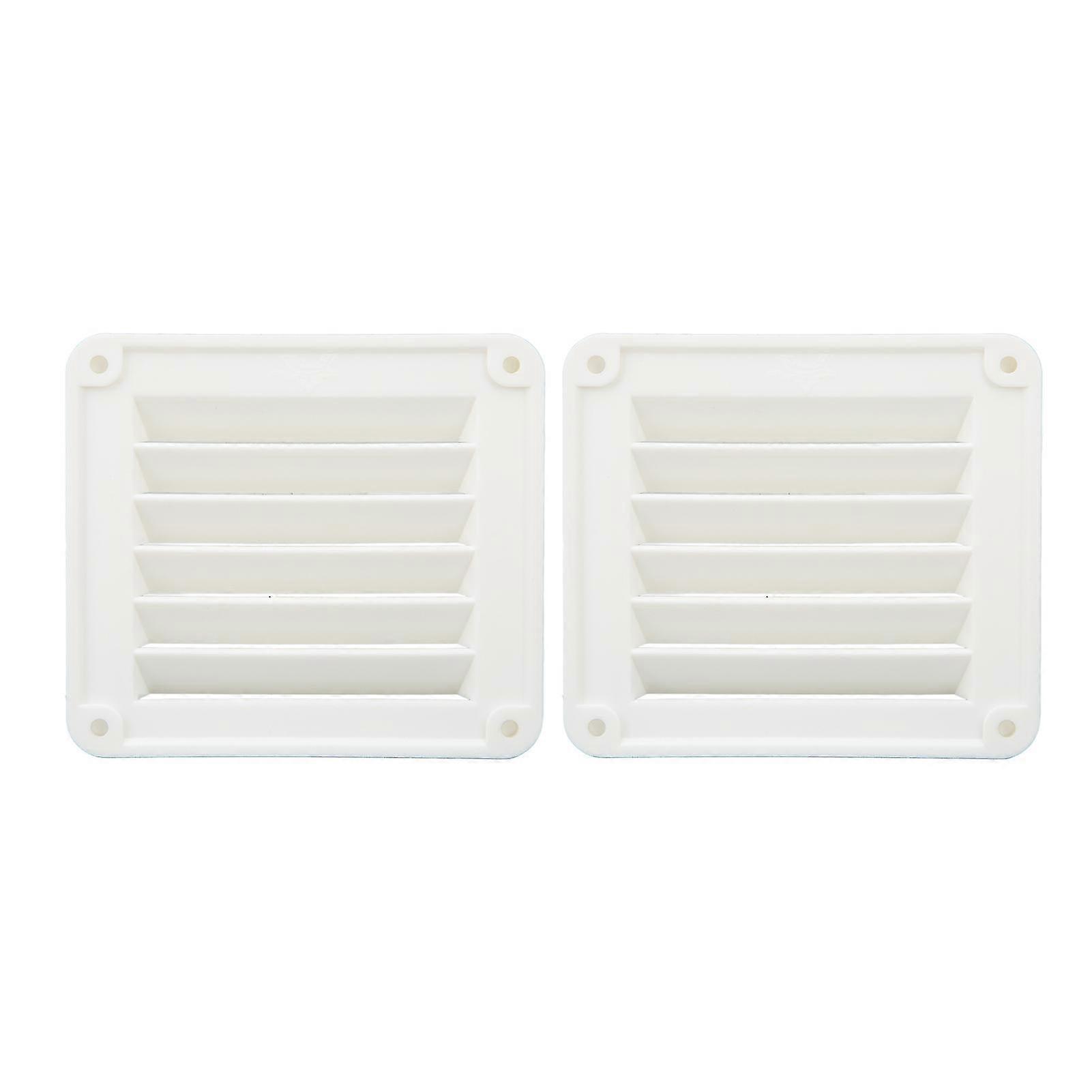 2pcs Ventilation Sidewall Ventilation Opening Side Exhaust Port Rectangular Ventilation Opening White