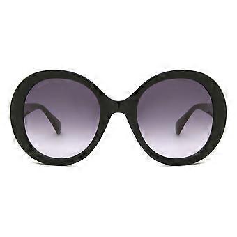 Max Mara MM0074 RENEE 01B Full Rim Shiny Black Women Oval Sunglasses UV3 Original