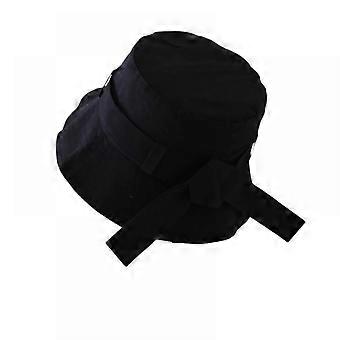 Sun Hat Bow Tie Design Cappelli per le donne Sun Beach Cappelli a tesa larga Summer Fisherman's Caps (nero)