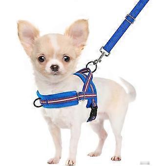 No Pull Small Dog Harness Leash - Adjustable Soft Vest Reflective Anti-Twist Lightweight