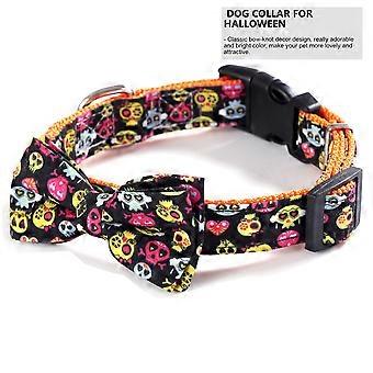 Halloween Pet Collar with Bow-Knot Design for Pets 1Pcs Black Cloth