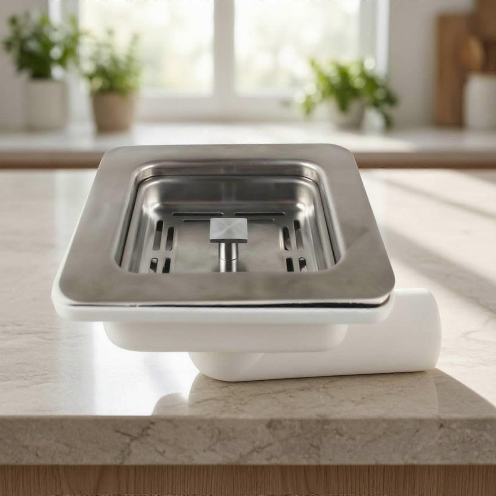 Square Sink Drain Rust-Resistant Square Drain Assembly Long-Lasting