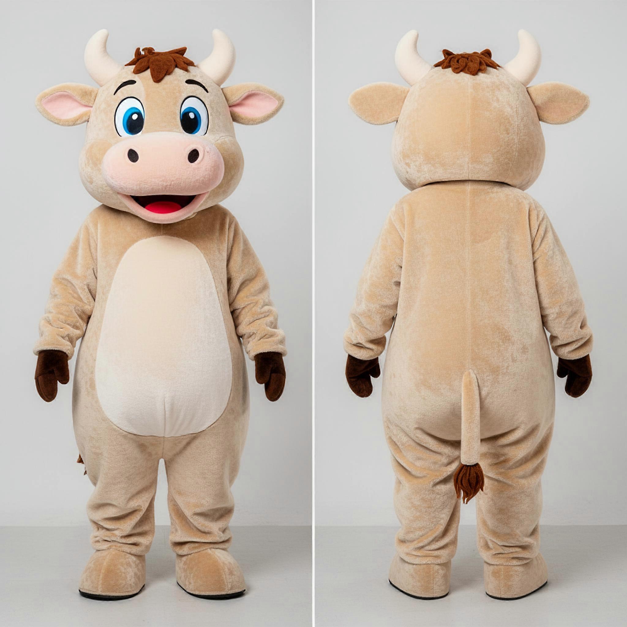 MASTICOT Beige Velvety Cow Mascot