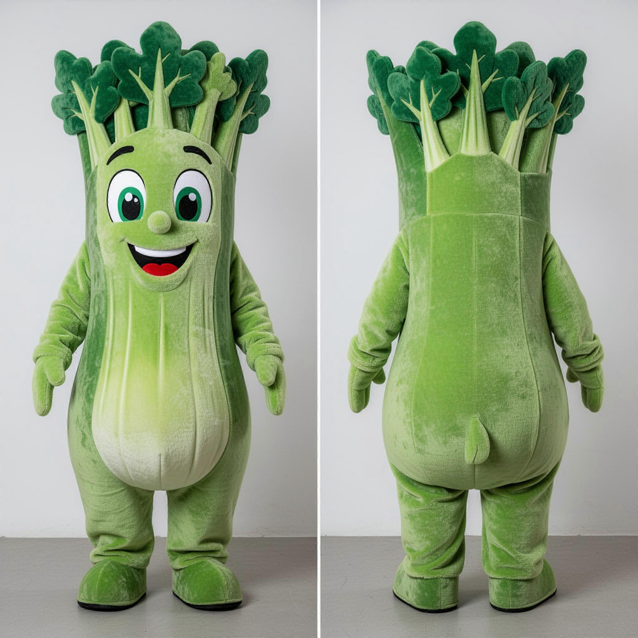 MASTICOT Vibrant Green Plush Celery Mascot