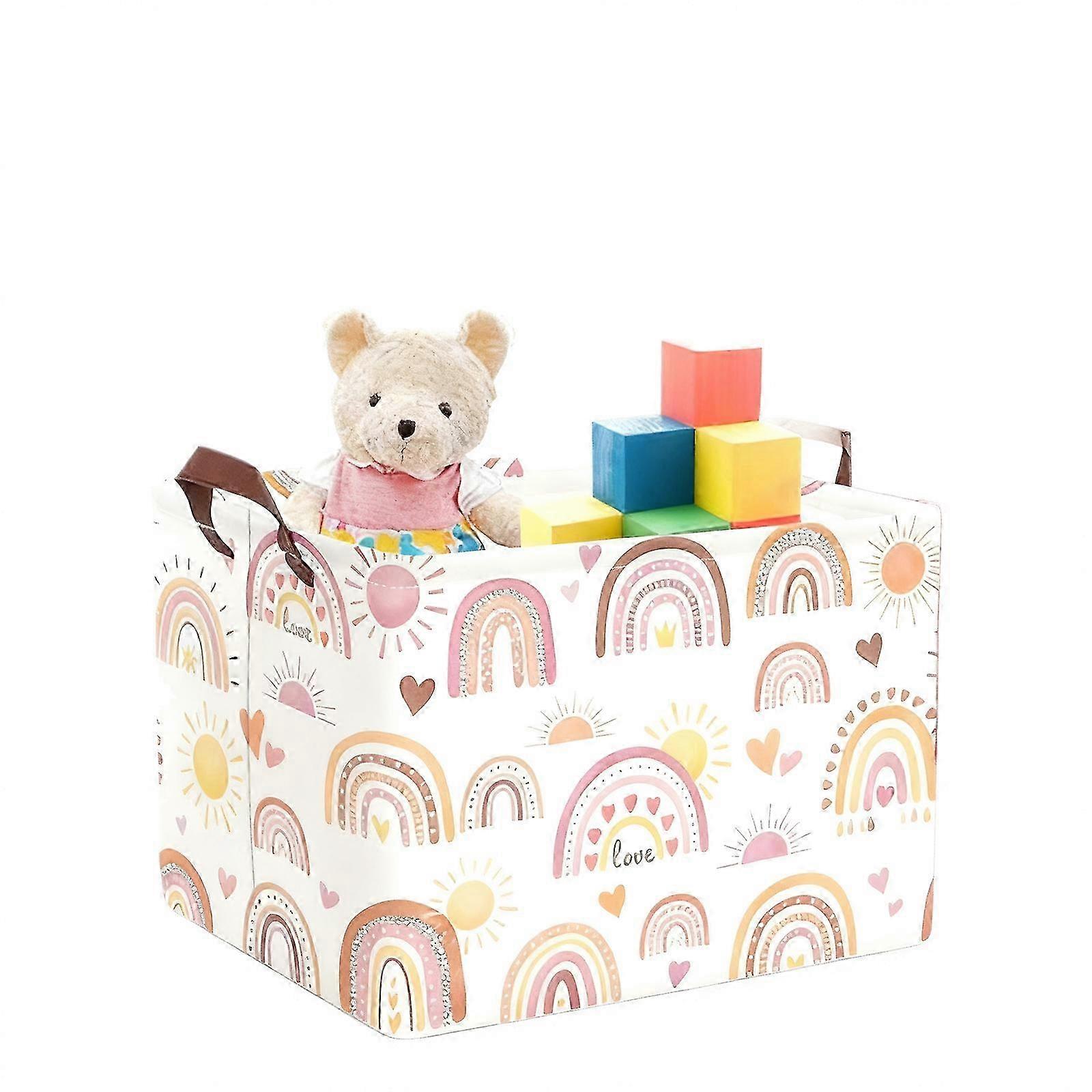 Rainbow Collapsible Toy Basket