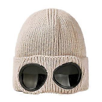 Unisex-Skimütze für Outdoor-Sportarten, warme Wintermütze mit winddichter Skibrille, Mütze für Damen und Herren