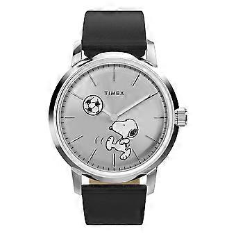 Timex Peanuts x Marlin Automatic Soccer 40mm Leather Strap Watch TW2Y53800
