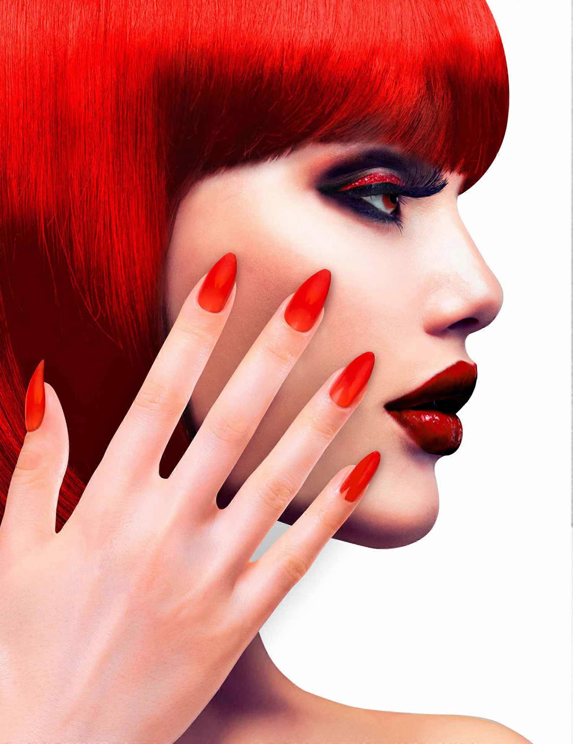 Adult adhesive red false nails