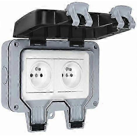 Waterproof Double Outdoor Electrical Socket IP66 Waterproof Wall Socket 16A