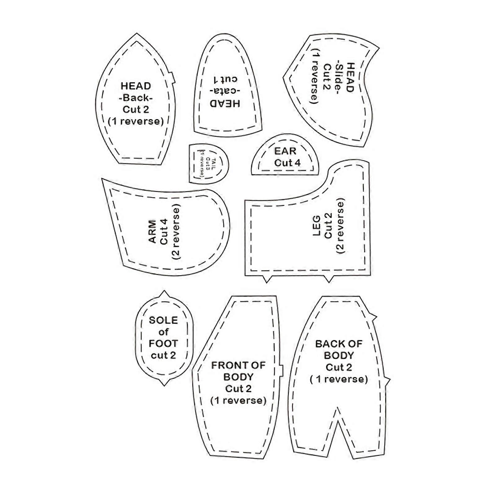 Template Material Melody Memory Bear Sewing Pattern Acrylic Set