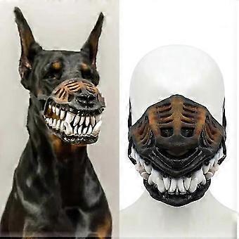 Scary Dog Muzzle for Halloween,Hilarious Dog Costume Muzzle with Large Horror Teeth, Covering Party Comedy 22CM@q