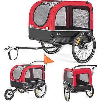Dog trailer, 2-in-1: bicycle trailer & jogger. Dog carrier with shock absorbers. Maximum load capacity: 40 kg.