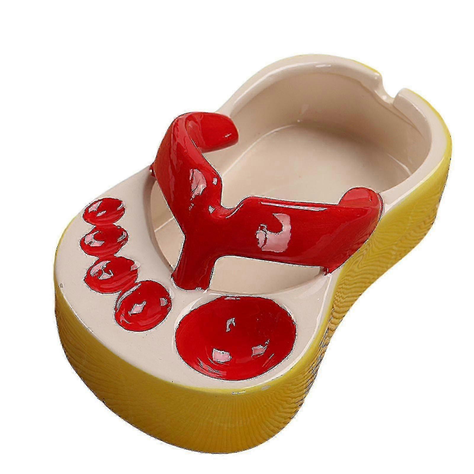 Windproof Flip Flop Ceramic Ashtray