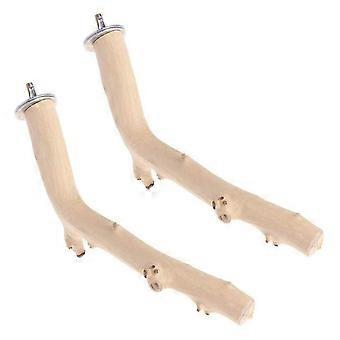 Khaki Parrot Grinding Teeth Rod for Parrot Using 2Pcs Wooden Pole