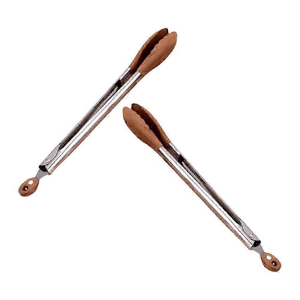 Multiuse Walnut Wood Stainless Tongs