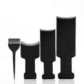 Hair Dye Application: 4-Piece Highlighting Board with Teeth, Dye Paddle, and Highlighting Brush