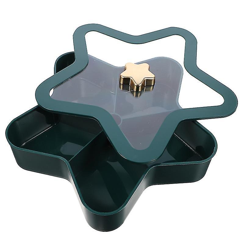 29X28x6.7cmグリーンサービングトレイ1pc分割スナックサービングコンテナパーティーキャンディーナット収納皿FR