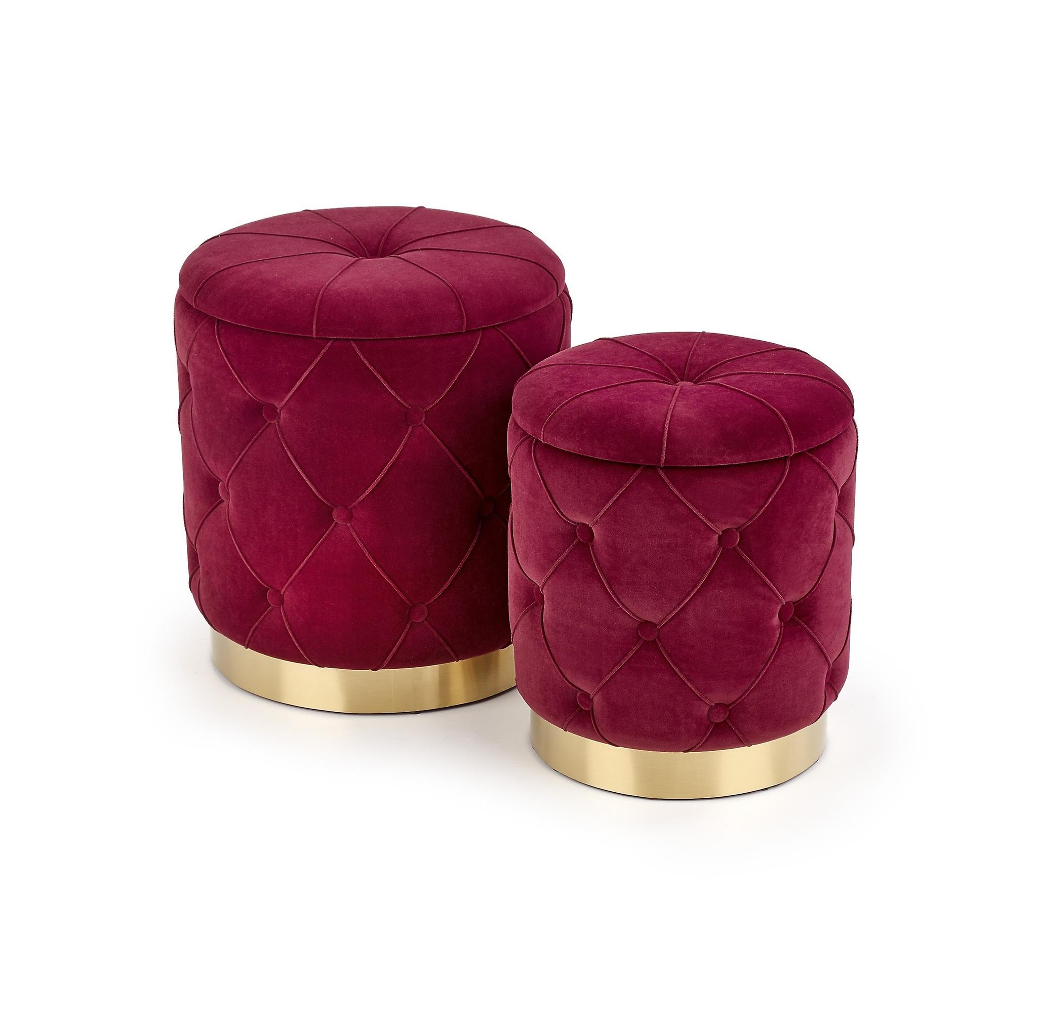 POLLY - poufs - rangements - 40x38x40 cm - bordeaux