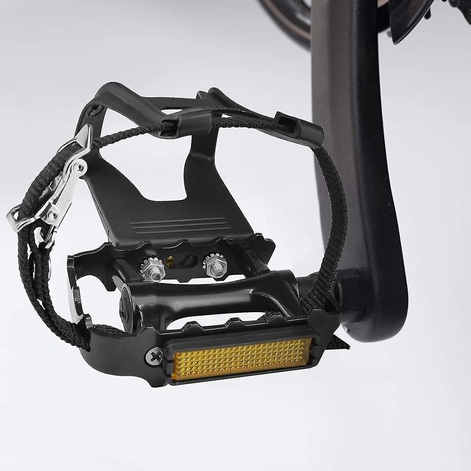Bike Pedals With Clips And Straps, For Spin Bike, Exercise Bike And