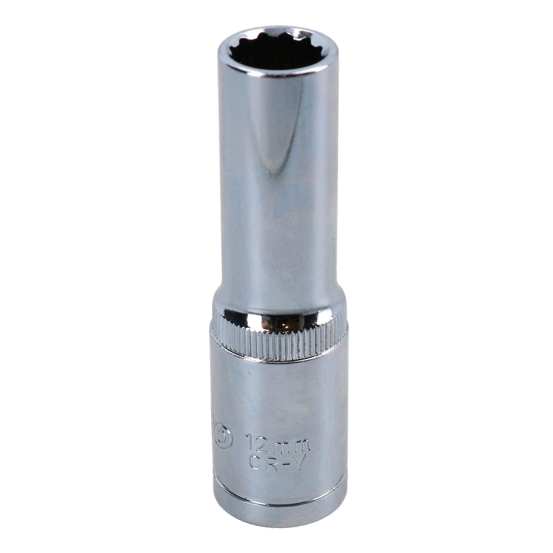 12mm 1/2in Drive Double Deep Long Reach Metric Socket 12 Point Sided Bi-hex