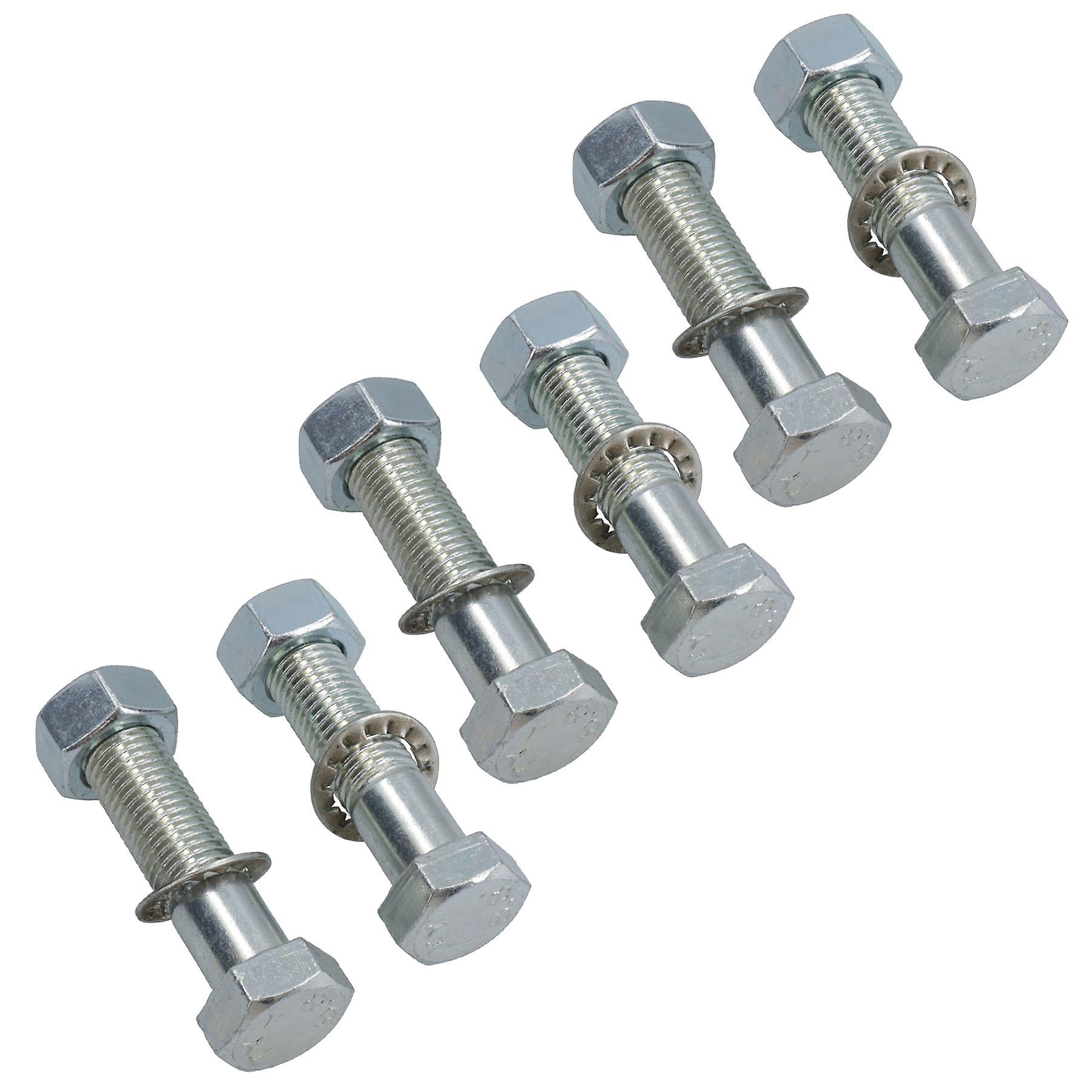 M16 (16mm) x 65mm High Tensile Tow Bar Ball Fixing Bolts Washers + Nuts 6 Pack