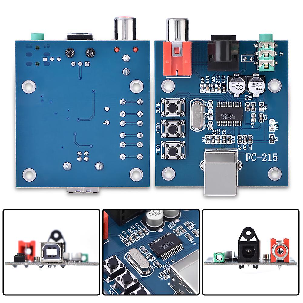 Usb Dac To S/pdif Hifi Sound Card Decoder Board 3.5mm Analog Output F/pc Pcm2704 Decoder Board