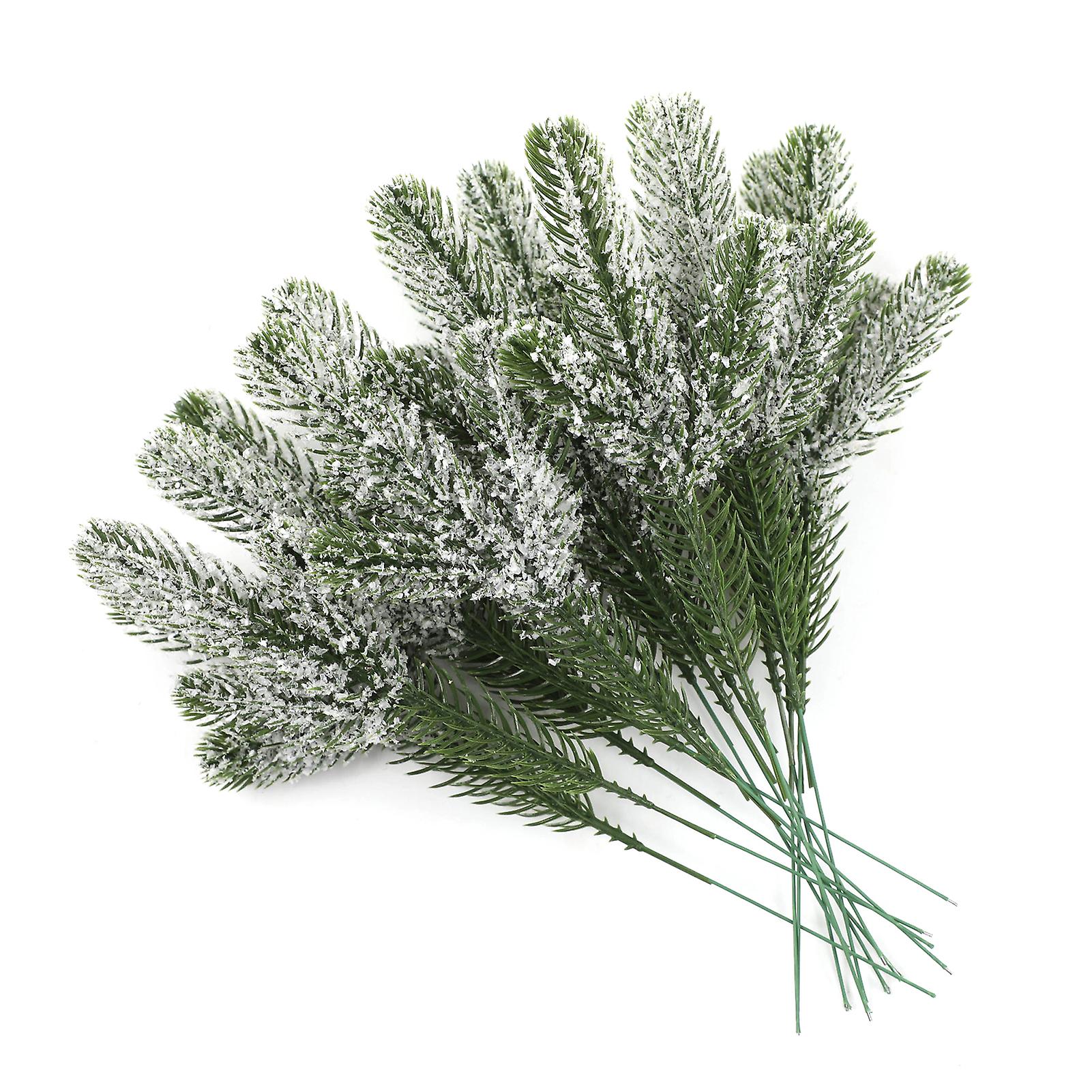 Plastic Christmas Pines Needle Branches Decoration Simulation Pines Bushes Ornament for Birthday Xmas