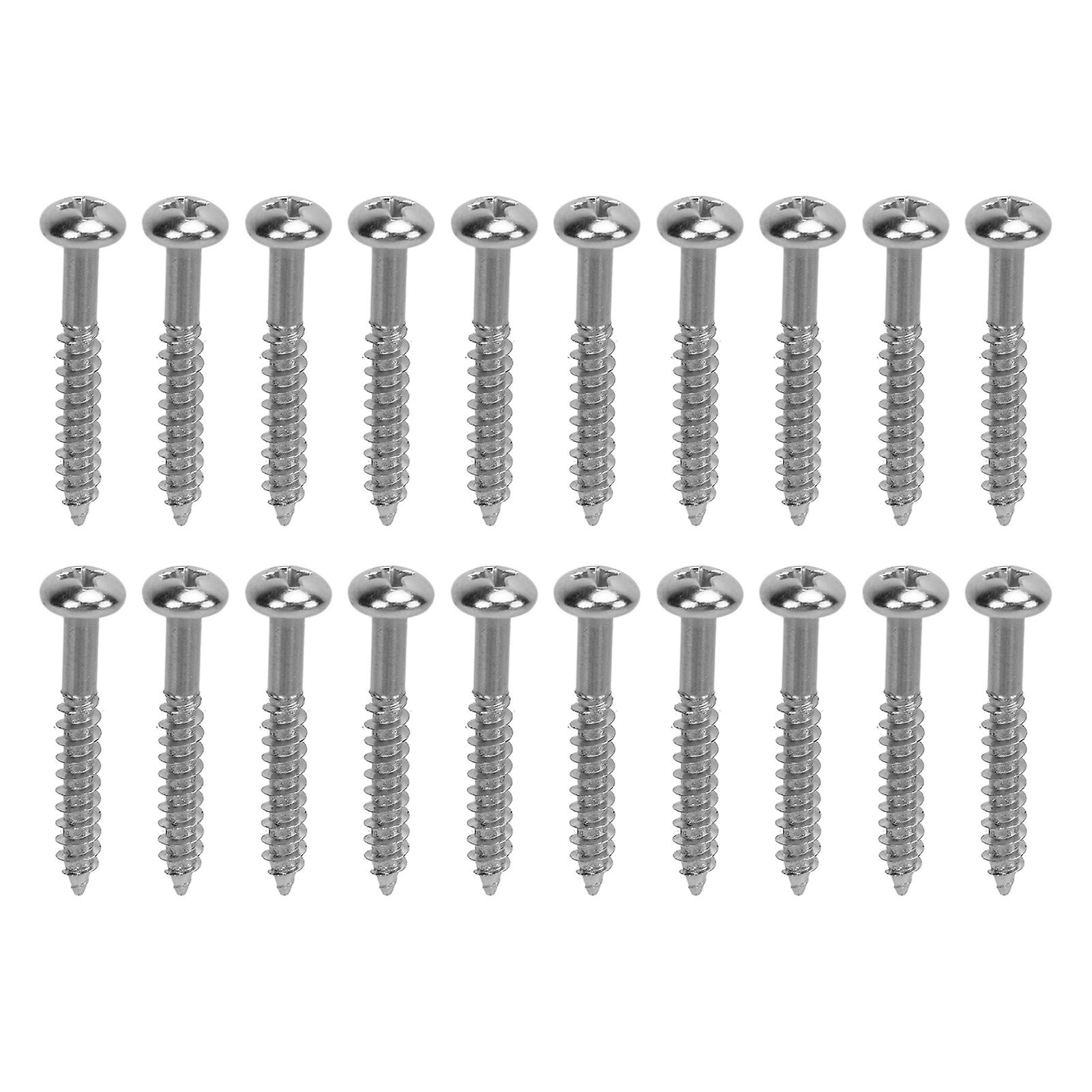 20 Pcs High Strength Metal Pickup Mounting Screws for Electric Guitar Bass Silver