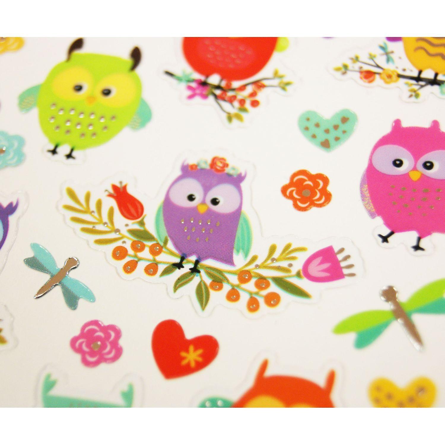 Stickers - Colored Owls - 1,8 cm