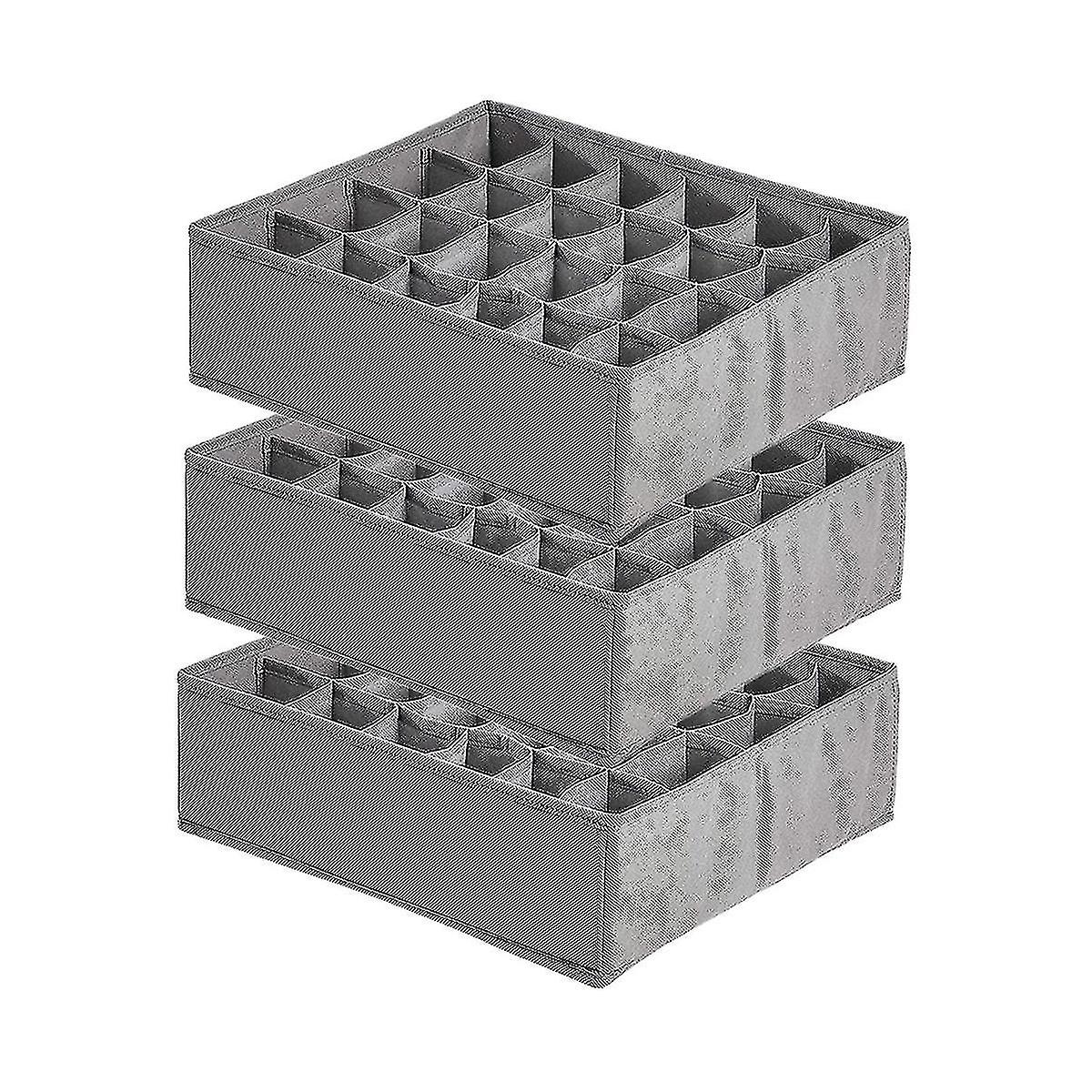 Storage Boxes For Socks And Small Accessories,24 Cells Foldable Boxes And Drawer Order System For S