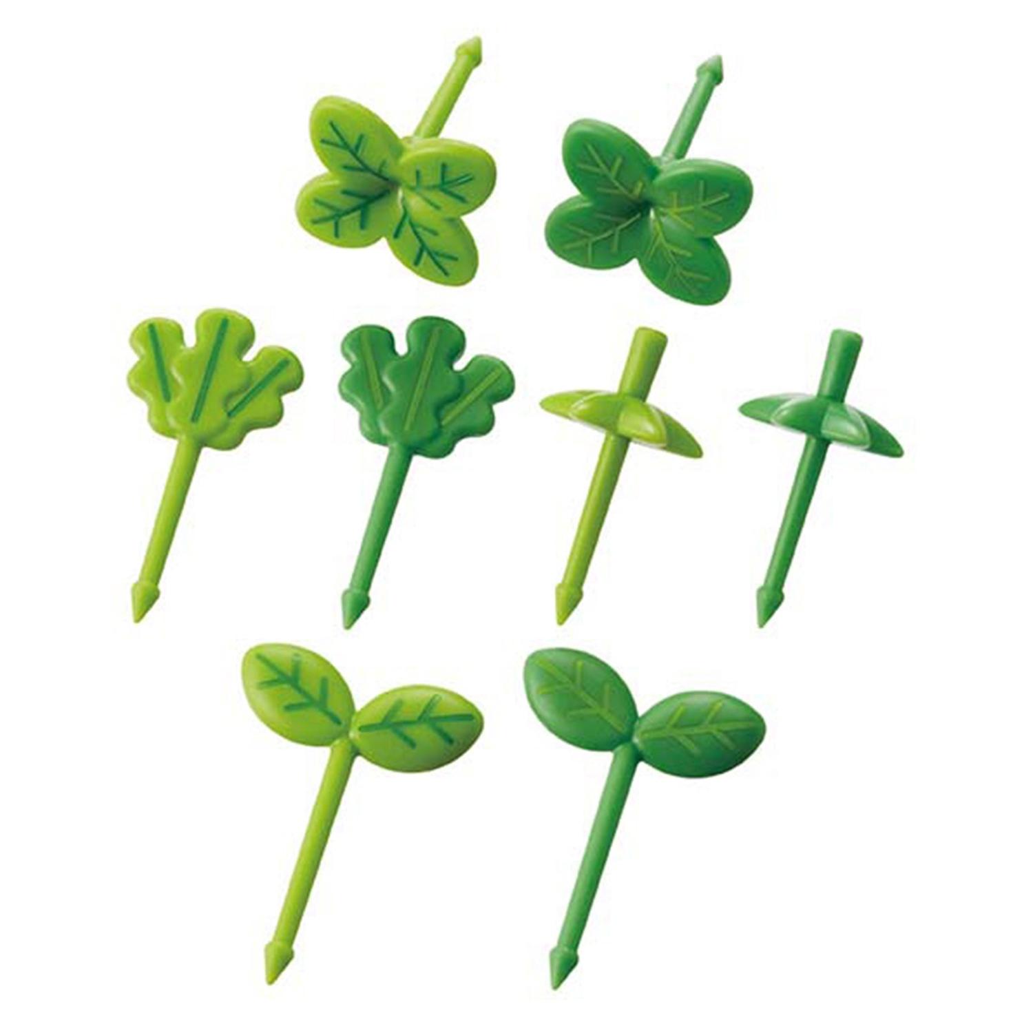 8Pcs/Box Fruit Toothpick Practical Attractive ABS Clover Shape Smooth Cake Salad Picks for Kids