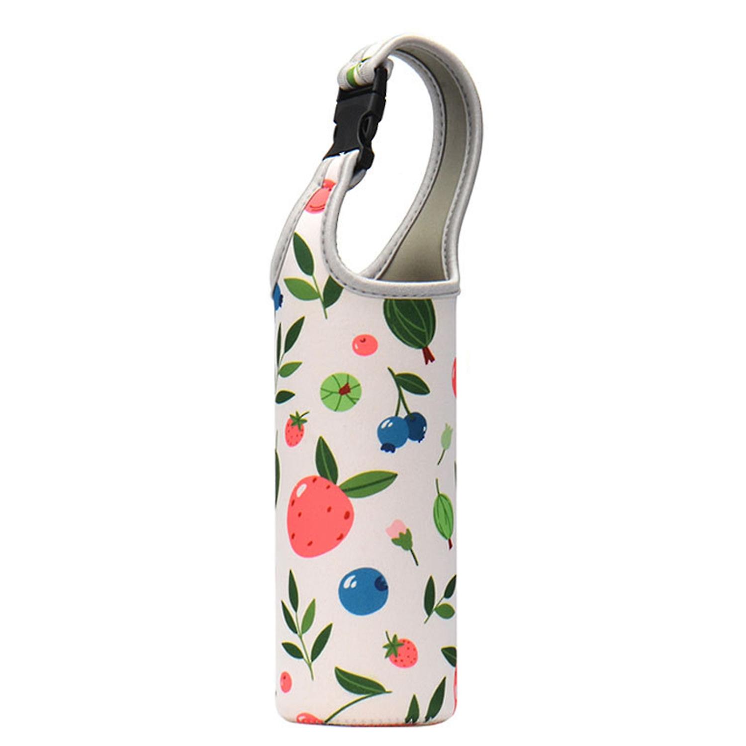 Vacuum Cup Sleeve Thickened Elastic Anti-fall with Shoulder Strap Printing Portable Water Bottle Cas