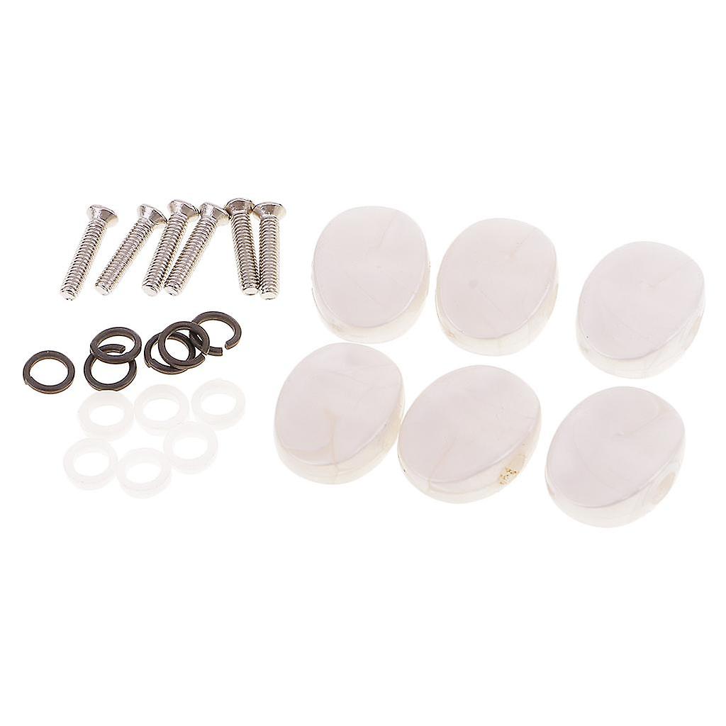 White Pearl Guitar Tuning Pegs Machine Heads knobs Handle Concave Style