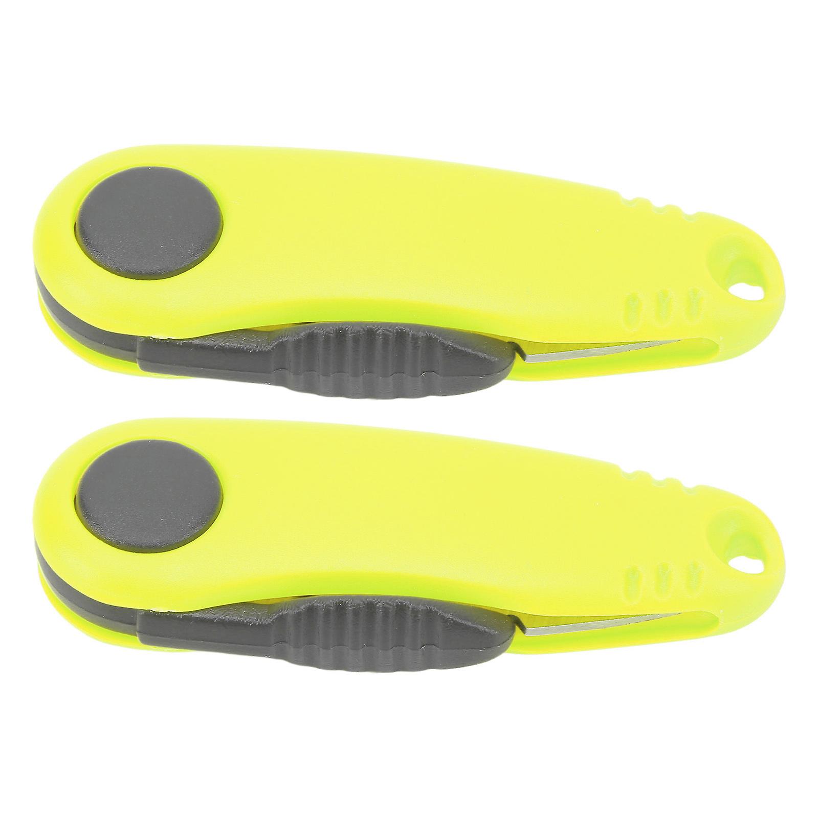 2 Pcs Mini Shrimp Shape Quick Badminton Scissors Portable Foldable Fishing Line Cutter Fluorescent Yellow