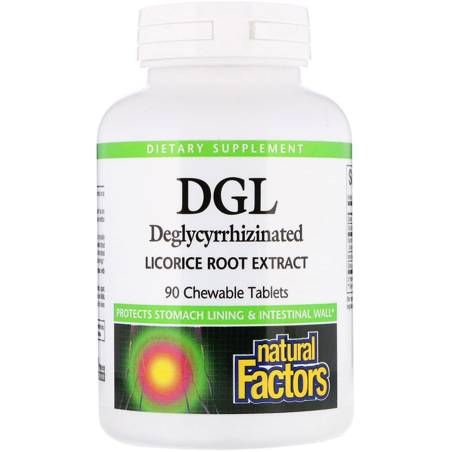 Natural Factors, DGL, Deglycyrrhizinated Licorice Root Extract, 90 Chewable Tabl