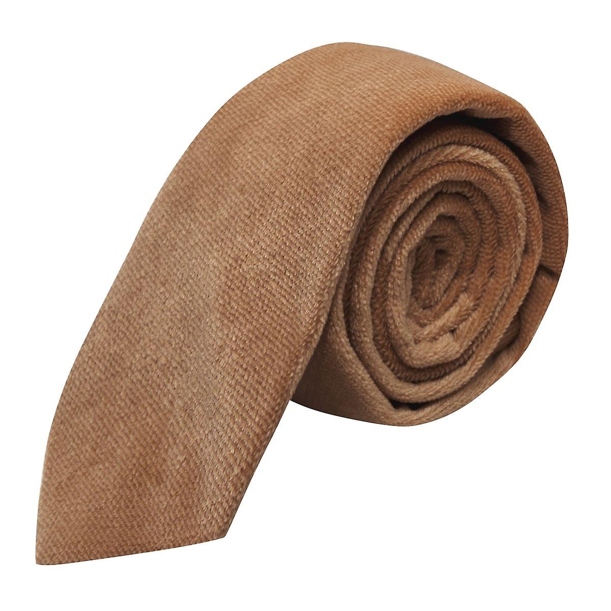 Fawn Brown Textured Velvet Tie