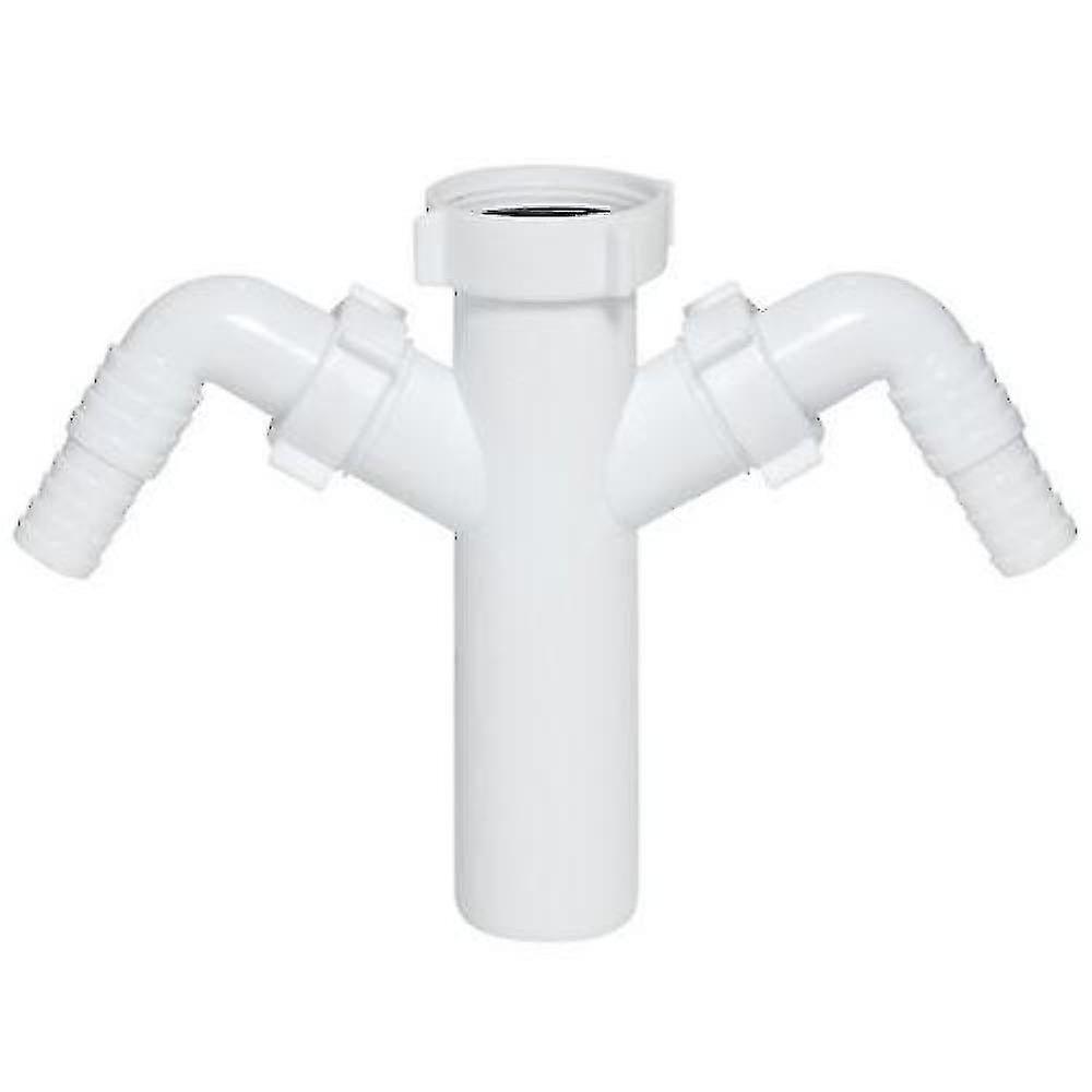 Drain Waste Collector Pipe Connector 1 1/2" Bsp X 40mm with Dual Dishwasher Inputs