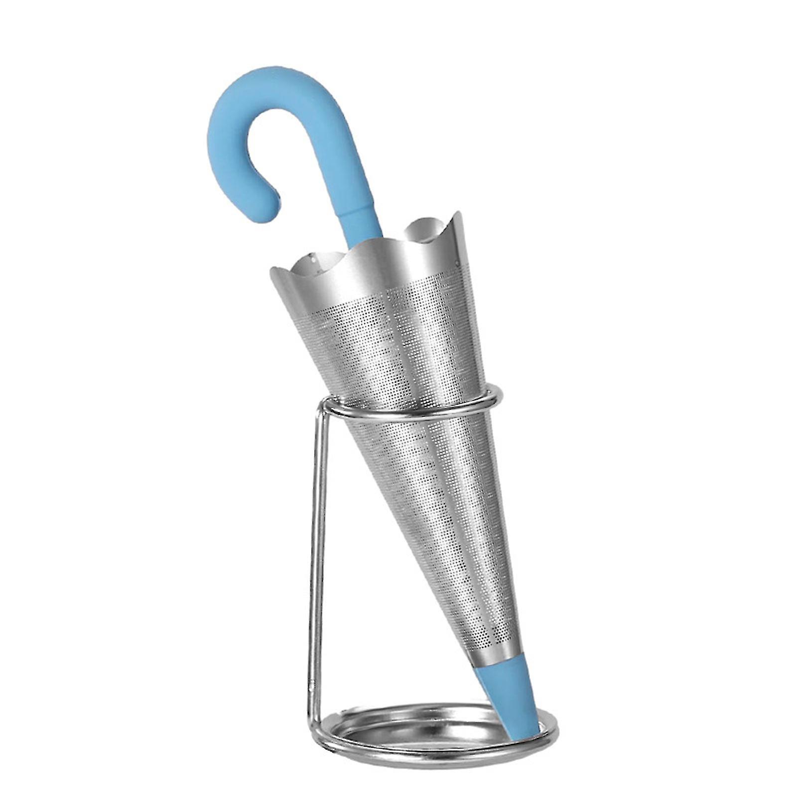 Tea Filter for Loose Tea, Umbrella Stainless Steel Tea Infuser, Reusable Fine Mesh Tea Strainer with Drip Tray, Funny Tea Infuser Filter for Teapots f