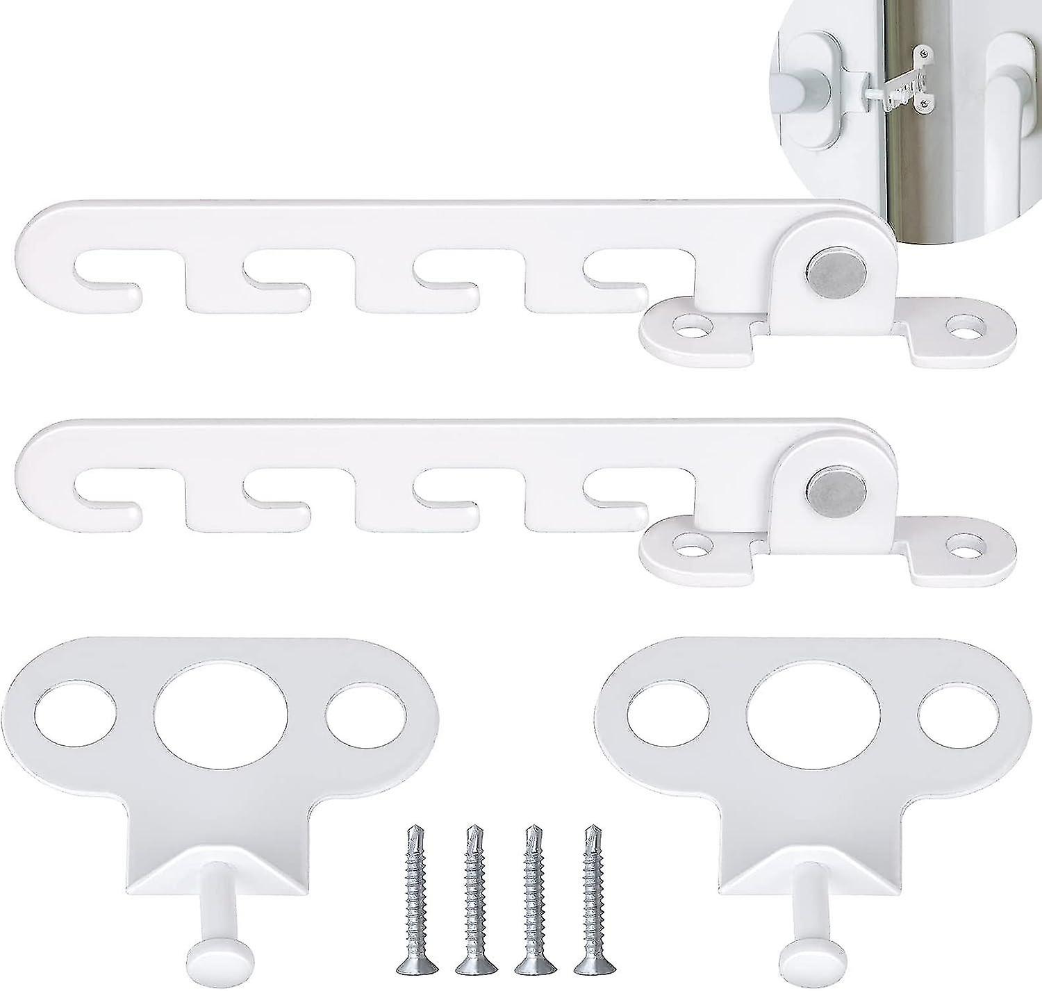 PCS Casement Window Restrictor (White) Window Restrictor, Window Latches with 4 Screws, Window Latch