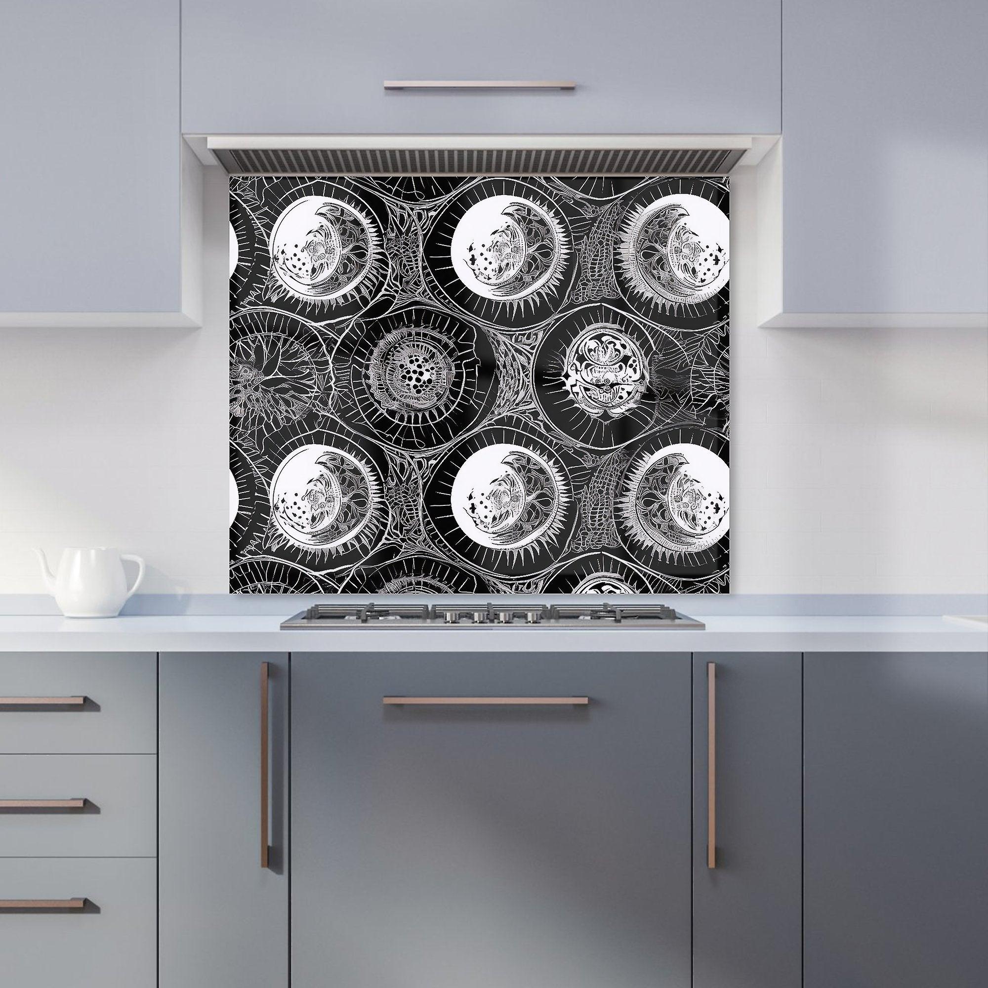 Black White Moon And Sun Kitchen Splashback