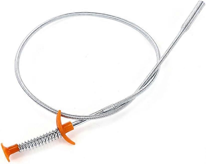 Pipe dredge tool, bent spring clamp sewer fetcher